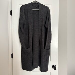 Ann Taylor Charcoal Gray Open Front Cardigan
